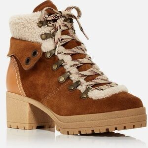 See By Chloe suede shearling platform ankle boots